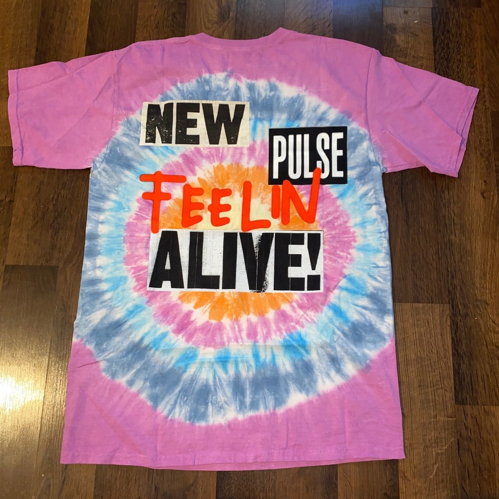 Astroworld Festival Run Austin Tie Dye Tee Large NEW PULSE Feelin Alive Travis S